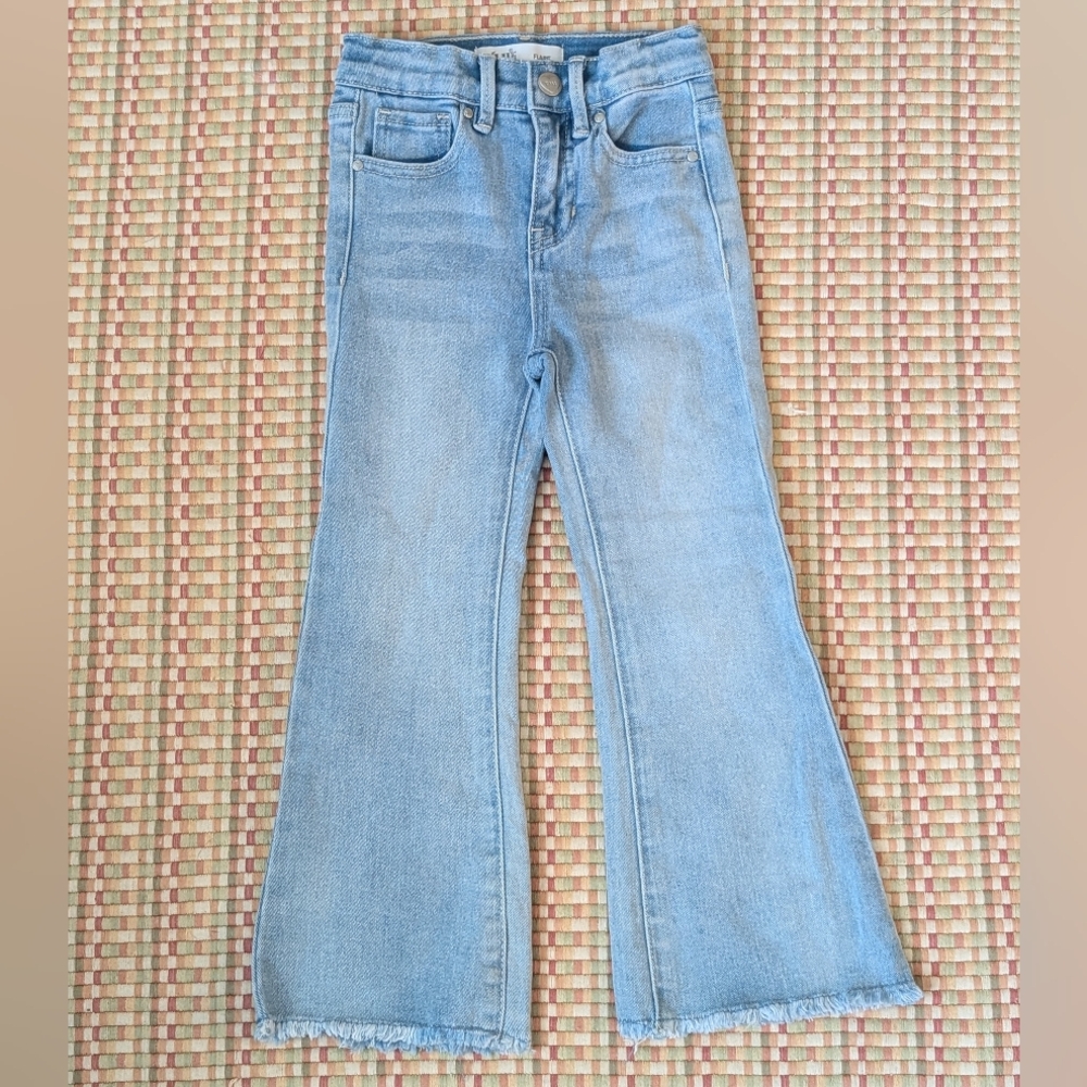 YMI Girls Denim Flare Blue Jeans Adjustable Waist Size 4